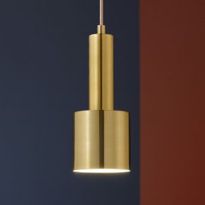 Holly sp1 ideal lux lampada a sospensione per penisola cucina cilindro ottone satinato