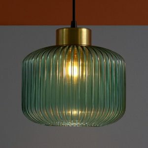 Mint-2 sp1 ideal lux lampada a sospensione per penisola cucina in vetro rigato verde