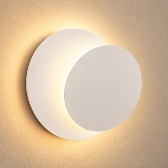 Ideal lux tick applique rotonda led 7,5w 3000k diffusore inclinabile 18 cm moderna bianca