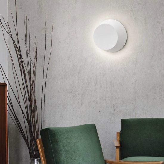 Ideal lux tick applique rotonda led 7,5w 3000k diffusore inclinabile 18 cm moderna bianca