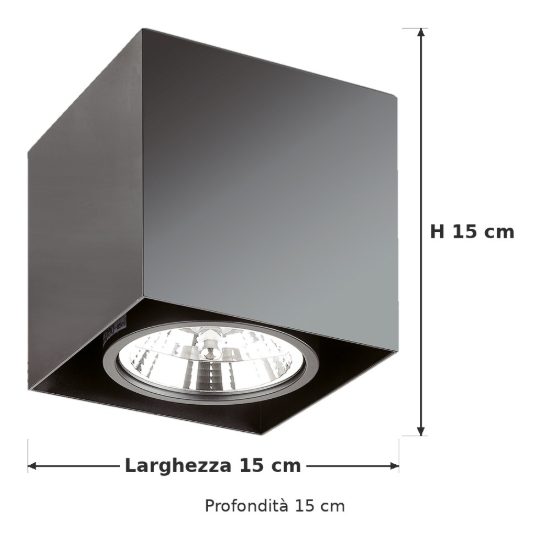 Ideal lux mood faretto da soffitto orientabile squadrato gu10 led 10w 3000k per cucina nero