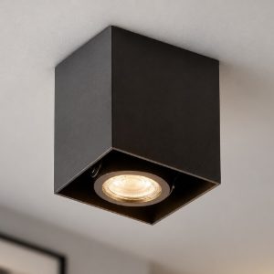 Ideal lux mood faretto da soffitto orientabile squadrato gu10 led 7w 3000k per corridoio nero