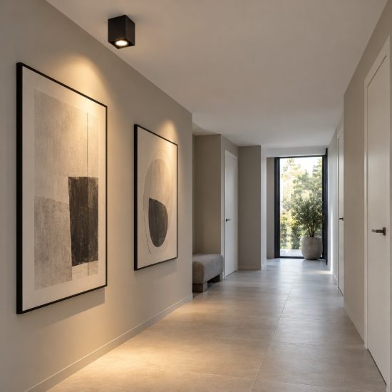 Ideal lux mood faretto da soffitto orientabile squadrato gu10 led 7w 3000k per corridoio nero