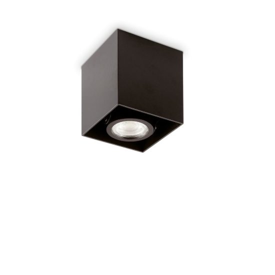 Ideal lux mood faretto da soffitto orientabile squadrato gu10 led 7w 3000k per corridoio nero