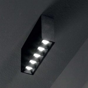 Ideal lux lika pl led 12w 3000k plafoniera con faretti nera