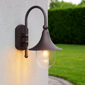 Cima ap1 applique lanterna da esterno coperto marrone ideal lux
