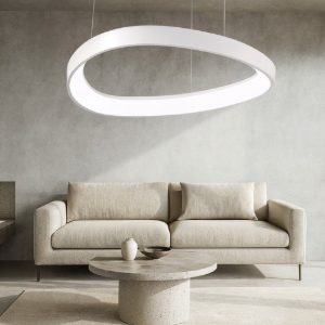 Gemini sp d042 ideal lux lampadario design bianco led 36w 3000k per soggiorno
