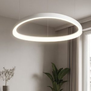 Gemini sp d061 bianco ideal lux lampadario moderno per salotto led 47w 3000k