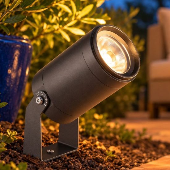 Ideal lux starlight faretto da esterno prato led 10w 3000k 7,5cm cilindrico moderno grigio