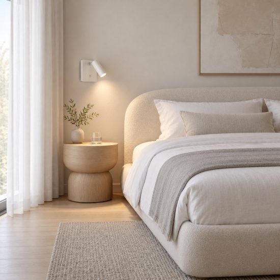 Ideal lux lite applique con faretto orientabile led 3w 3000k quadrata per comodino moderna bianca