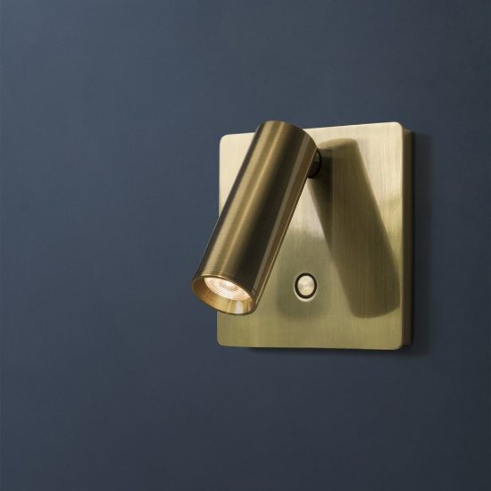 Ideal lux lite applique con faretto orientabile led 3w 3000k quadrata per comodino moderna nera