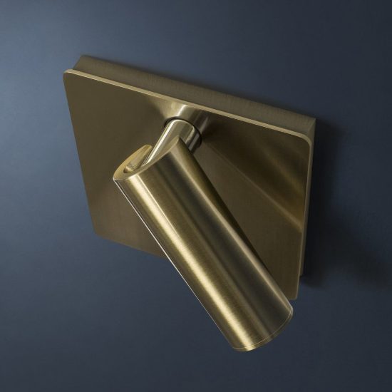 Ideal lux lite applique con faretto orientabile led 3w 3000k quadrata per comodino moderna nera
