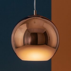 Ideal lux sp1 d20 nemo lampada a sospensione vetro rame specchiata