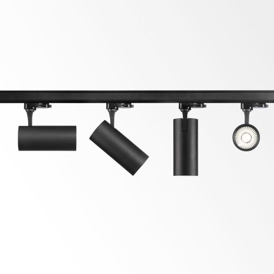 Ideal lux fox faretto per binario trifase orientabile led 25w 3000k cilindrico nero