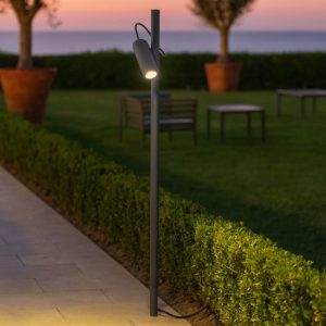 Lampione da giardino hub pt h074 ideal lux 74cm led 4,5w 3000k ip54 antracite