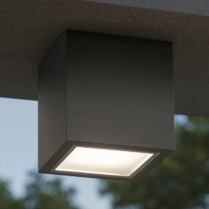 Ideal lux techo pl1 big faretto da esterno a soffitto cubo antracite
