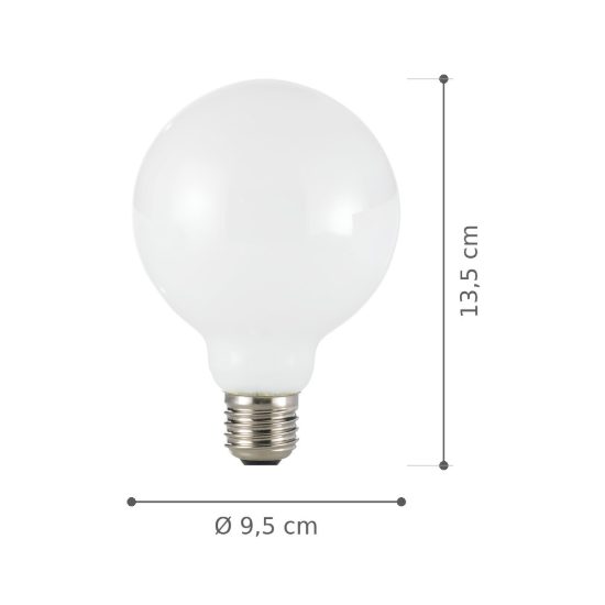 Ideal lux lampadina led e27 a globo 9,5cm 8w 3000k dimmerabile bianca confezione 10 pezzi