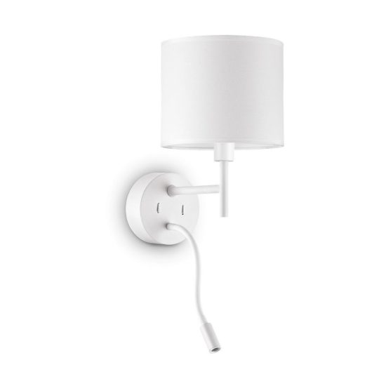 Ideal lux set up montatura per applique e27 con faretto led 3w 3000k 20,5cm bianca senza paralume