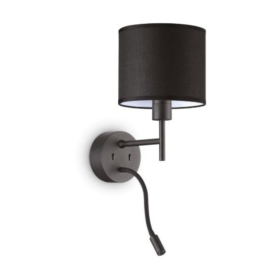 Ideal lux set up montatura per applique e27 con faretto led 3w 3000k 20,5cm nera senza paralume
