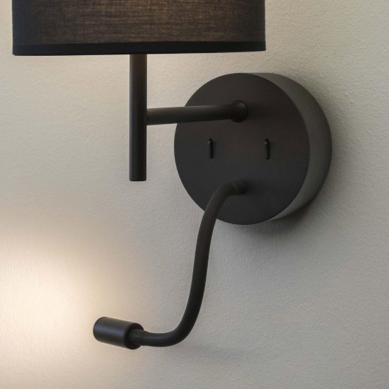 Ideal lux set up montatura per applique e27 con faretto led 3w 3000k 20,5cm nera senza paralume