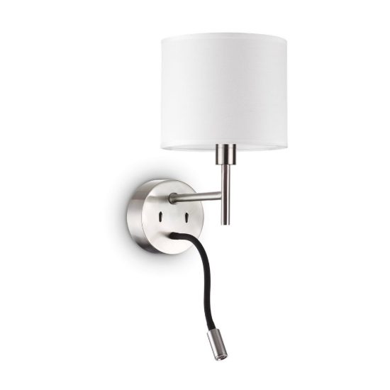 Ideal lux set up montatura per applique e27 con faretto led 3w 3000k 20,5cm nichel senza paralume