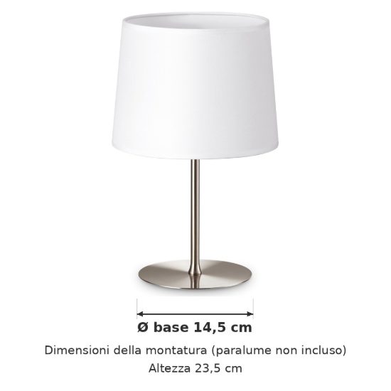Ideal lux set up montatura per abat-jour e27 23,5cm nichel senza paralume