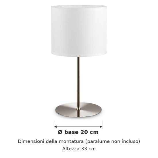 Ideal lux set up montatura per abat-jour e27 33cm nichel senza paralume