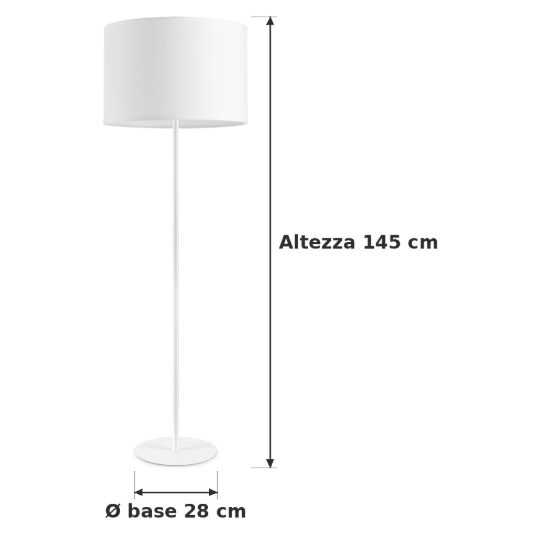 Ideal lux set up montatura per piantana e27 145cm bianca senza paralume