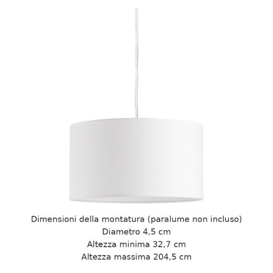 Ideal lux set up montatura per lampada a sospensione e27 204,5cm nichel senza paralume