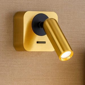 Bean ap square ideal luxapplique da comodino ottone luce orientabile led 3w 3000k