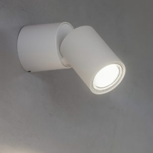 Toby pl1 ideal lux applique cilindro bianco orientabile