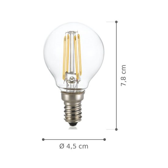 Ideal lux lampadina led e14 a sfera 4w 3000k trasparente confezione 10 pezzi
