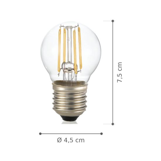 Ideal lux lampadina led e27 a sfera 4w 2700k trasparente confezione 10 pezzi