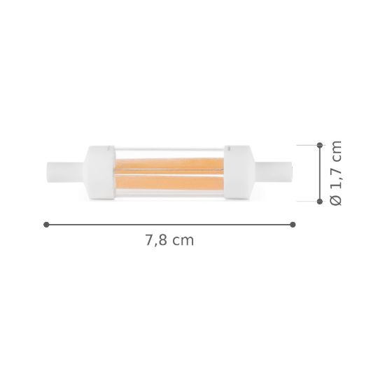 Ideal lux lampadina led r7s lineare 78 mm 6w 4000k dimmerabile trasparente confezione 10 pezzi