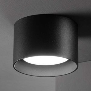 Spike pl1 nero ideal lux faretto da soffitto cilindro gx53 led 9w 3000k