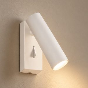Ideal lux pipe applique con faretto orientabile led 7w 3000k per comodino moderna bianca