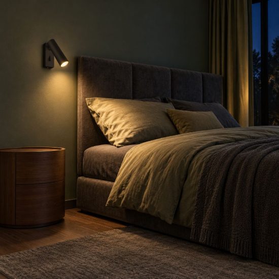 Ideal lux pipe applique con faretto orientabile led 7w 3000k per comodino moderna nera