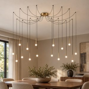 Lucciola ideal lux lampadario led moderno sp16 16w ottone 3000k