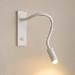 Ideal lux io applique con faretto orientabile led 3w 3000k per comodino moderna bianca