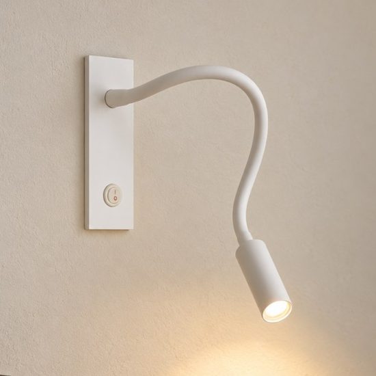 Ideal lux io applique con faretto orientabile led 3w 3000k per comodino moderna bianca
