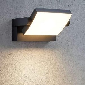 Applique da esterno per balcone ideal lux swipe ap orientabile nero led 20,5w 3000k