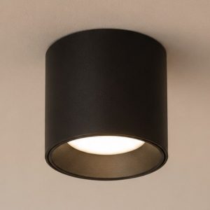 Ideal lux dot pl round piccolo faretto led 4w 3000k nero cilindro