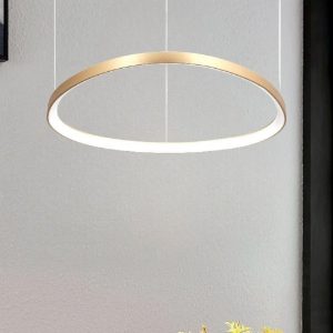 Lampadario moderno gemini sp d081 ottone dali push ideal lux led 55w 3000k