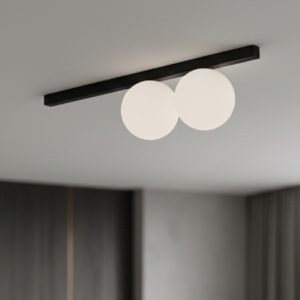 Binomio pl2 ideal lux plafoniera nera sfere vetro