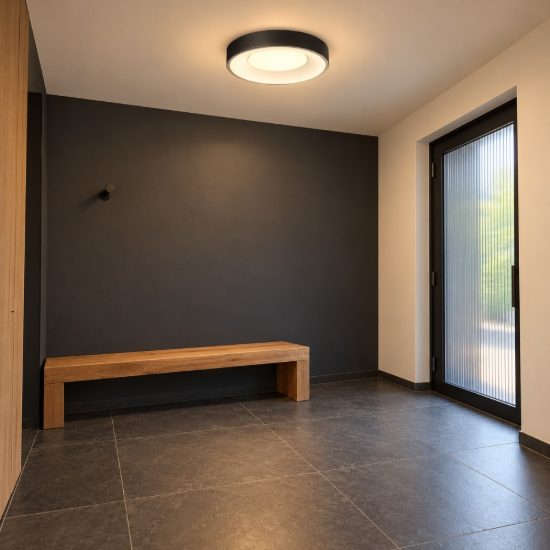 Ideal lux planet plafoniera tonda led 20w 3000k 40cm per cabina armadio moderna nera