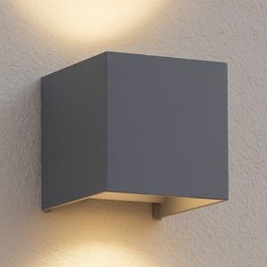 Ideal lux atom ap d10 applique per esterno balcone cubo antracite led 12w 3000k ip54