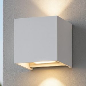 Atom ap d10 ideal lux applique da esterno cubo bianco led 12w 3000k