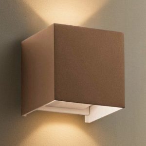 Ideal lux atom ap d10 applique cubo da esterno marrone orientabile led 12w 3000k