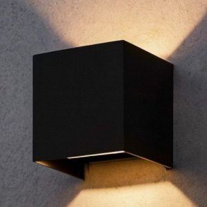 Applique per esterno cubo nero atom ap d10 ideal lux led 12w 3000k