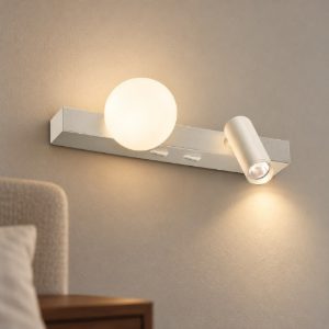 Ping pong ap ideal lux applique comodino camera da letto bianca led 6w 3000k